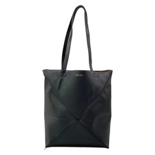 LOEWE Puzzle Fold Black shiny calf Tote Bag