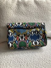 Colourful Snake Skin Effect Clutch Bag