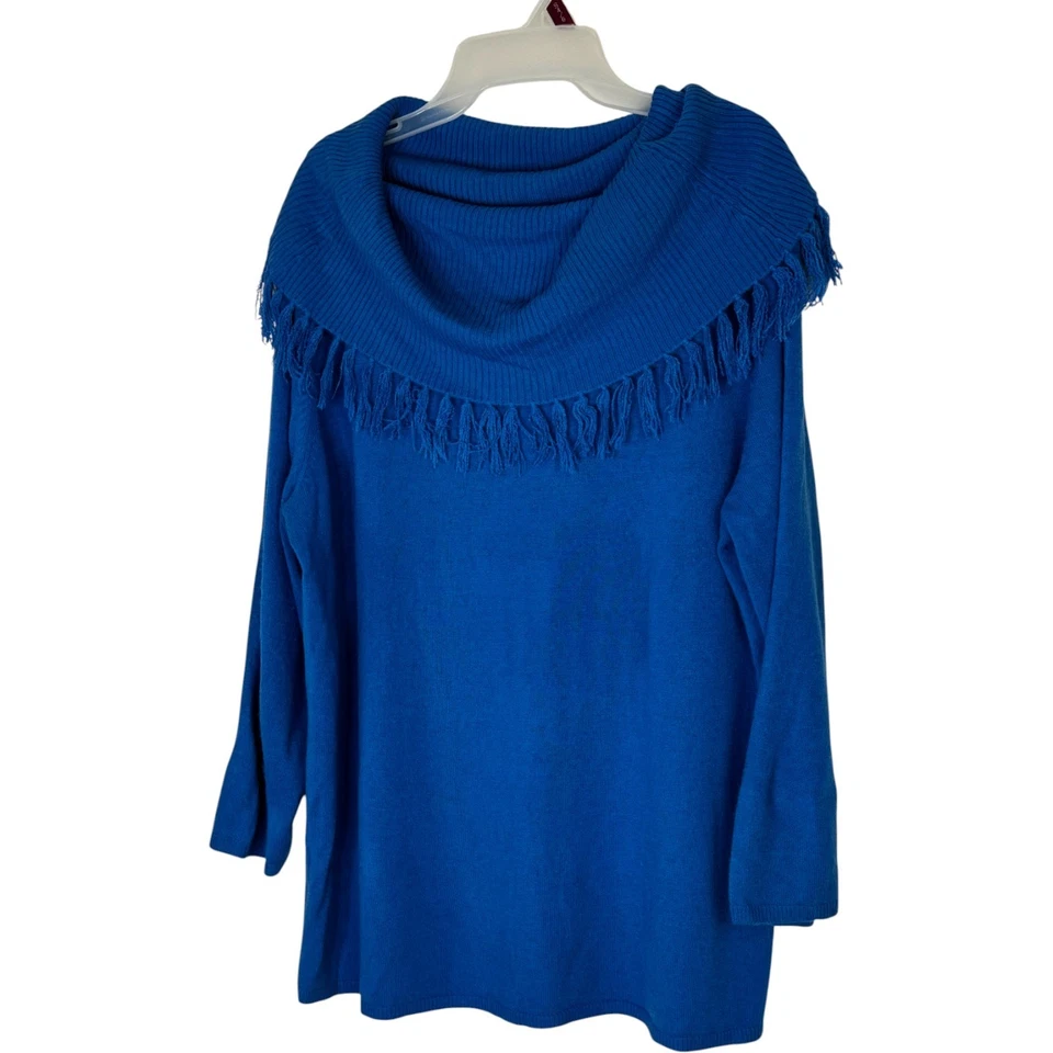 Suéter Cristal Kobe Flecos Capucha Cuello Azul 2X Acrílico Manga Larga Pullover Foto 2 de 4