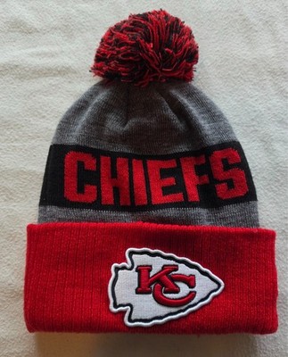 New Era Kansas City Chiefs NFL OF Sport Cuffed Pom Knit Skull Cap Red/Black OSFM