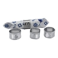 Servietten-Ringe Esstisch Aus Messing Vernickelt 3 Cm Sea-Club