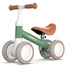 Baby Balance Bike with Adjustable Seat, Toddler First Ride-On Toy for 1 Green