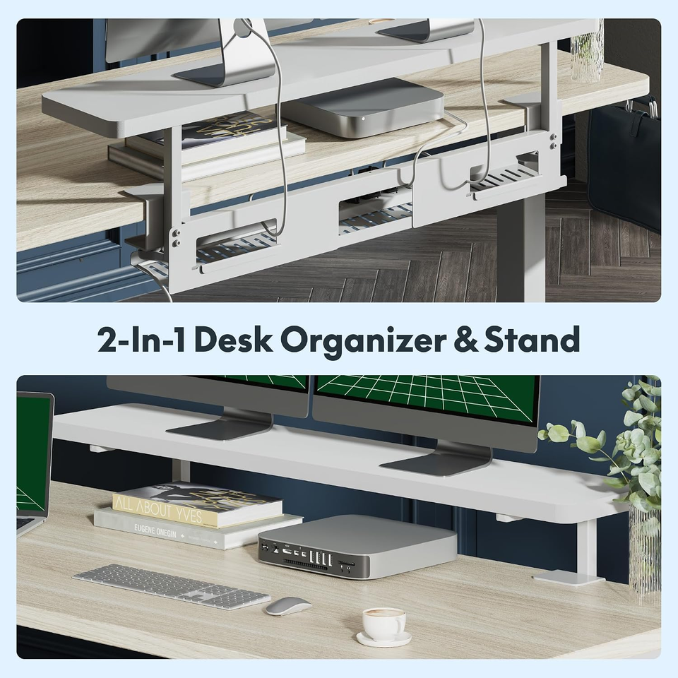 Stnding Risers FLEXISPOT Standing Desk with Monitor Riser & Cable Management ...