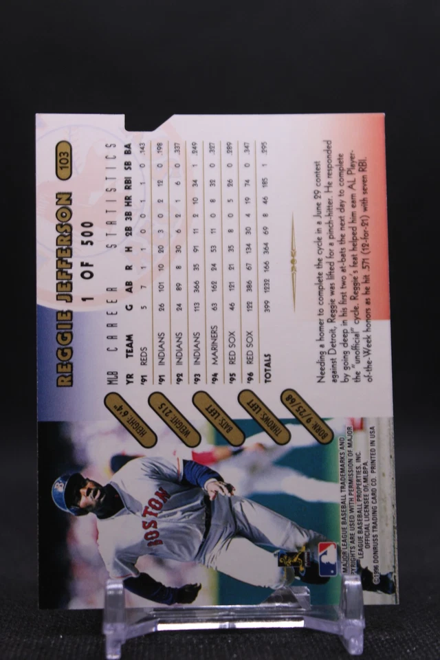 Reggie Jefferson #103 1997 Donruss Press Proofs Gold Red Sox /500 - Image 2 of 2