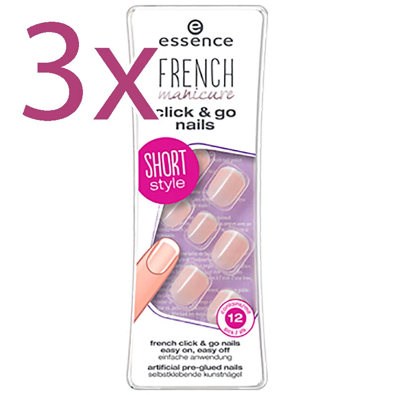 3 Stk. French Manicure Click & Go Nails (Kurz) essence Girls Only! (752838-3)