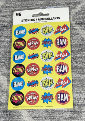 Greenbrier International Stickers Bam Bang! Wow! Zap Words comic book