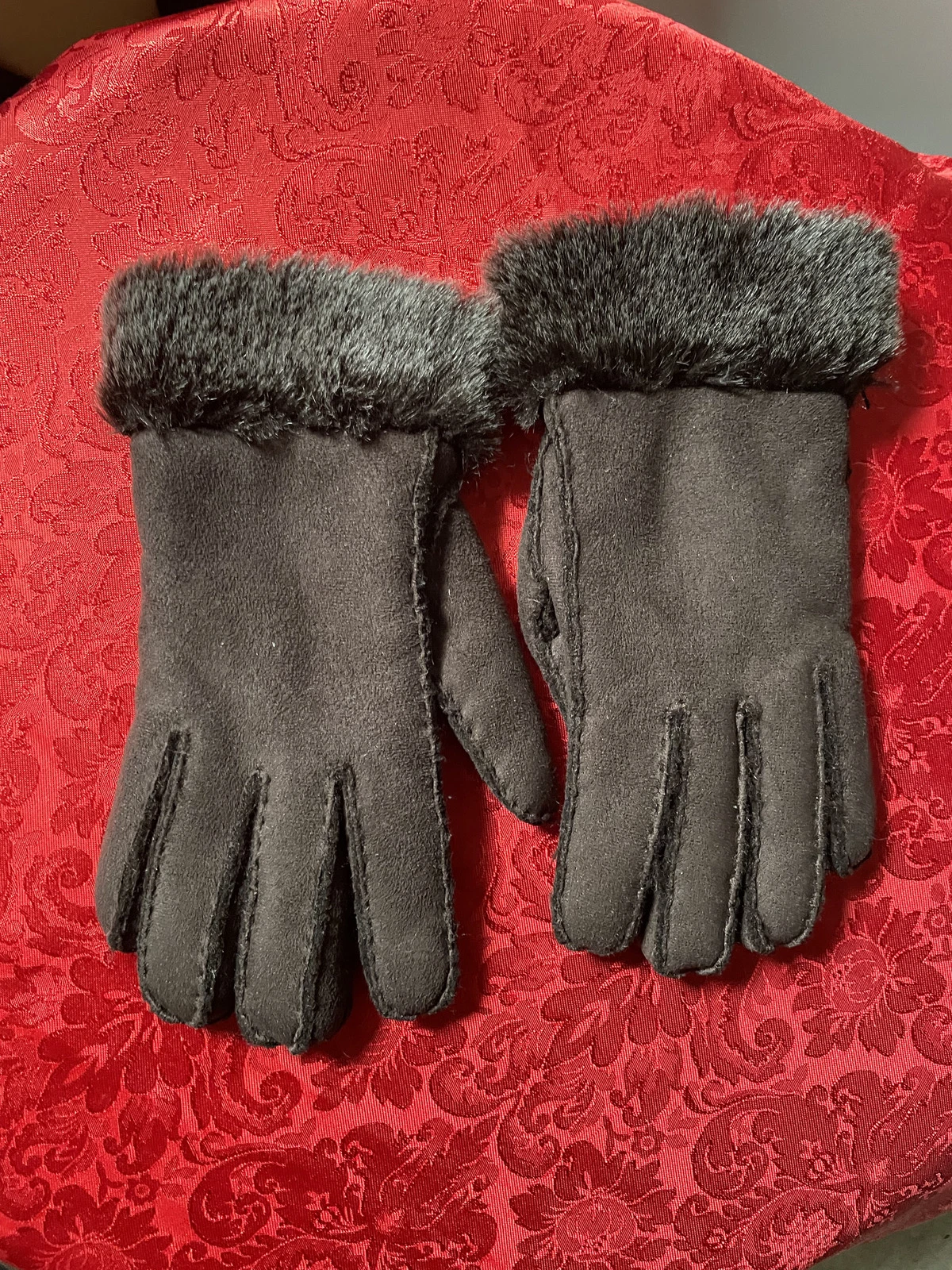 Gloves Winter Warm Ceyon Dark Brown Faux Fur