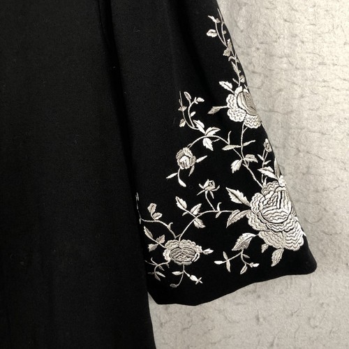Karen Kane Jacket Womens Medium Black White Embroidery Artsy Career Dressy - Picture 17 of 20