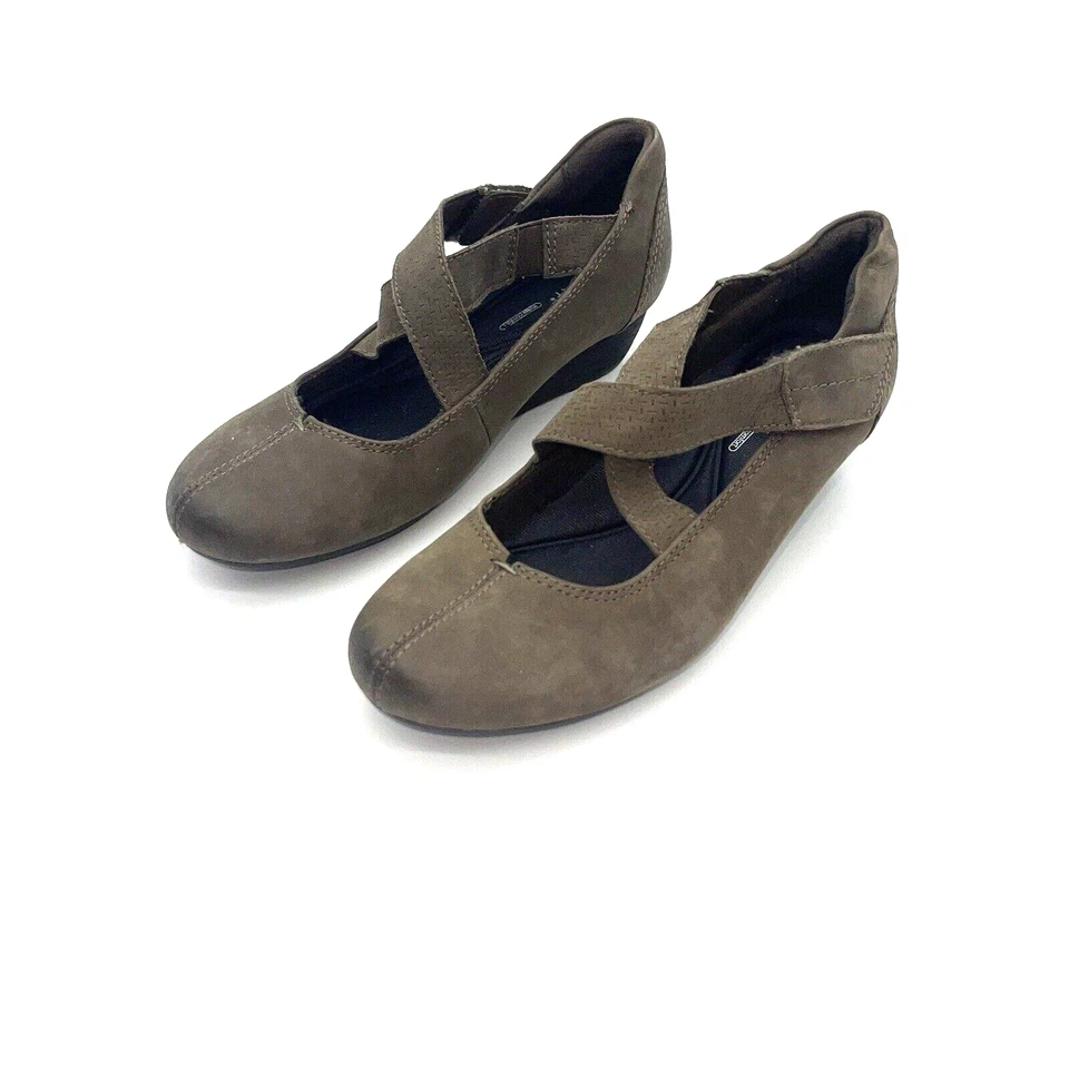 ROCKPORT Womens 7 Brown Suede Leather Mary Jane Hook & Loop Shoes tru365 Comfort - Image 3 of 4