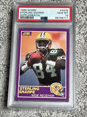 PSA 10 MINT 1989 SCORE SUPPLEMENTAL FOOTBALL CARD STERLING SHARPE ROOKIE PACKERS