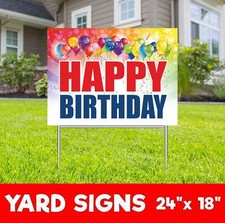 HAPPY BIRTHDAY Yard Sign Corrugate Plastic with H-Stakes Party Supplies Decor