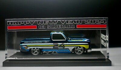 Hot Wheels 83 Silverado Pickup Spectraflame Blue Custom Happy New