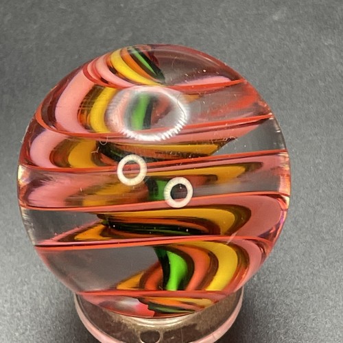 Eddie Seese Razor Ribbon Handblown Contemporary Art Glass Marble 1-37/64” - Picture 4 of 13