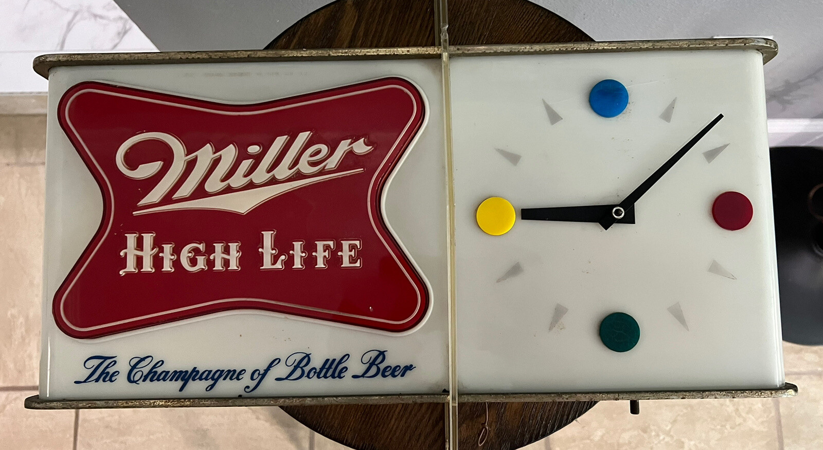 Vintage 1957 Miller High Life Lighted Bar Advertising Clock Sign "Shark's Fin" eBay
