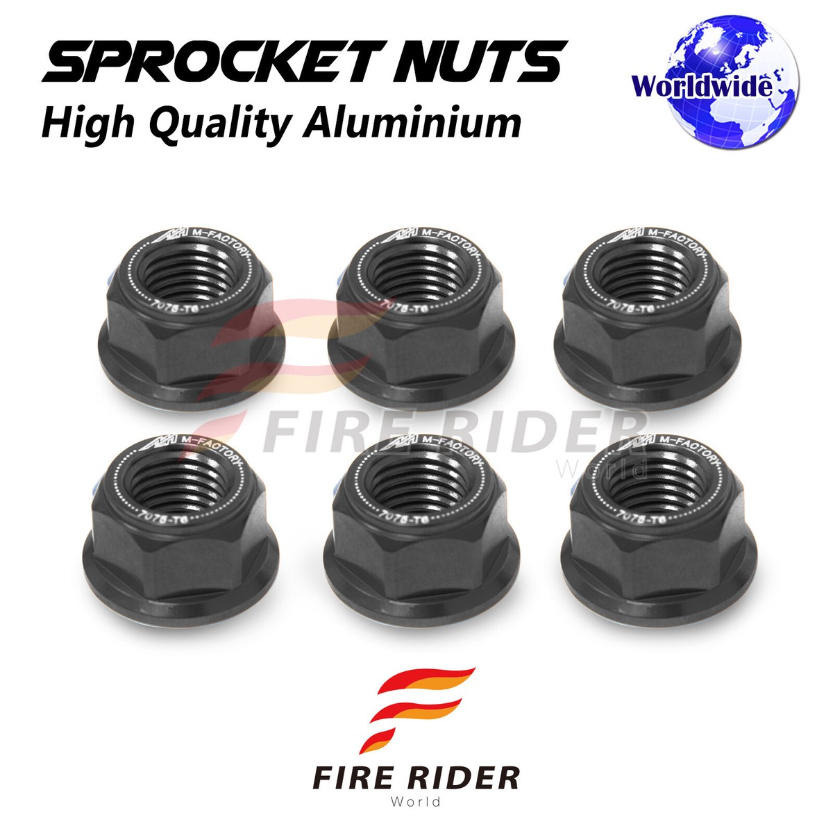 ニャース Black Rear Sprocket Nuts M10 For Kawasaki ZX14R ZX1400 Ninja