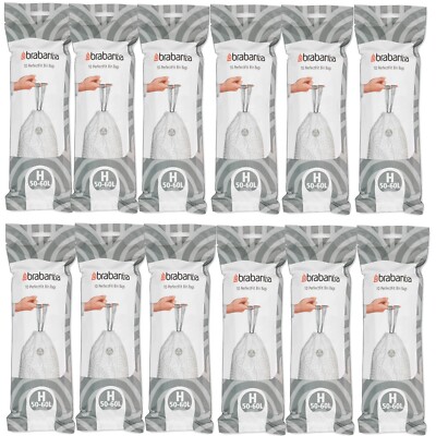 12x 10 Stk. brabantia Müllbeutel 50-60 L Kode H für Wesco Pushboy Abfallsack