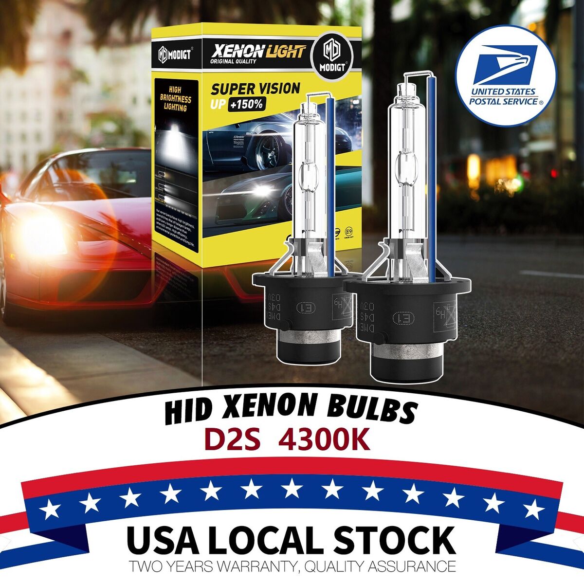 D2S HID Xenon Headlight Bulb 4300K 6000K White Pack of 2 – iLumen
