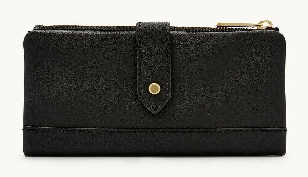 Fossil black best sale clutch