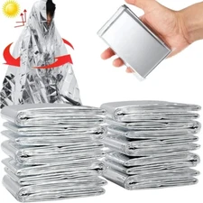 12 PACK • Extra Large 63 × 82.7 Emergency Solar Mylar Blanket Survival Safety