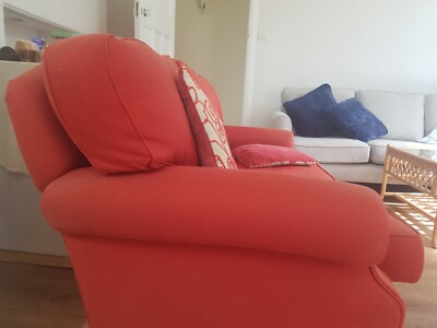 Red Sofa good condition, wide and very comfortable, | eBay UK