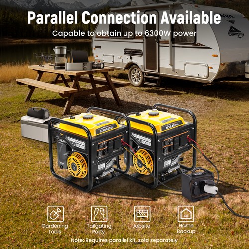 Quiet 72dB 3500W Portable Generator with ECO Mode 223cc Gas Power 8.5H Runtime - Picture 5 of 9