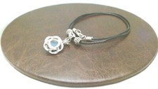 Genuine Beach Glass, Sea Glass, Flower Cage Locket, Pendant Leather Necklace