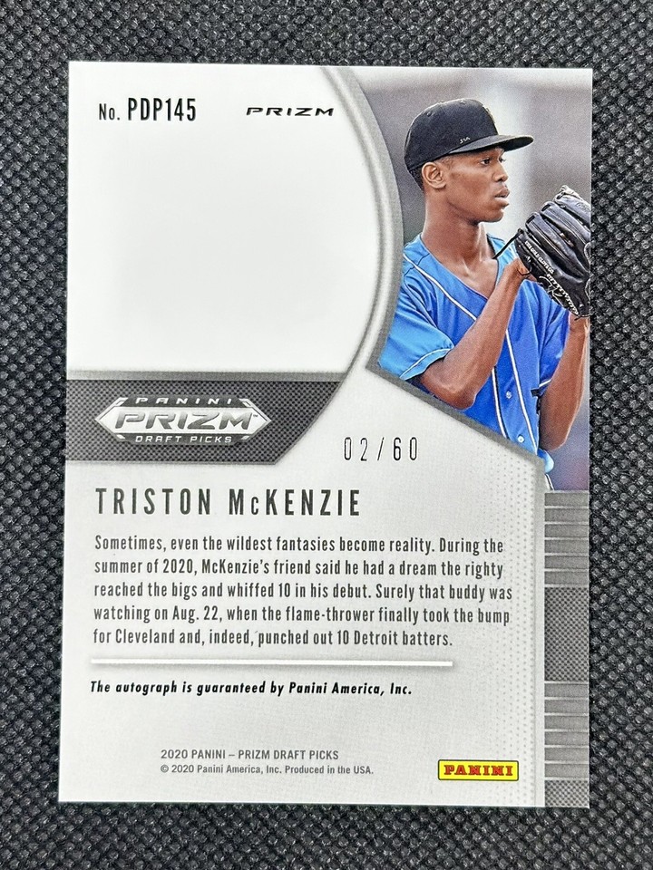 2020 Panini Prizm Draft Picks Triston McKenzie Blue Auto /60 GUARDIANS eBay