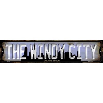 Chicago Illinois The Windy City 4''x18'' metal street sign Home Door Garage