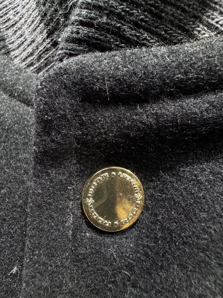 Rocawear Bomber Rare Jacket Men’s Black Wool Leather Hip-Hop Varsity Biker XL - Image 3 of 4