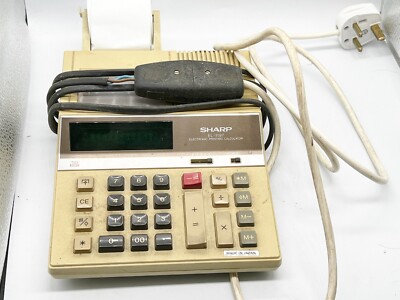 VINTAGE FUNKTIONIERENDER RETRO SHARP el1197 EL 1197 DRUCK ADDIERMASCHINE TASCHENRECHNER 