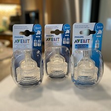 3-2 Packs Philips Avent Classic Bottle Nipples Fast Flow 3m Anti-colic 6 Total