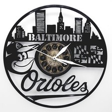 BALTIMORE ORIOLES | Vinyl Record Clock | Baseball Wall Art Gift | FREE SHIPPING