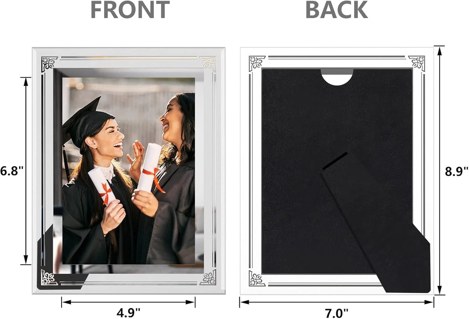 5X7 Picture Frame Set of 2, Glass Photo Frame 5 by 7 for Tabletop, Horizontally  - Image 2 of 4