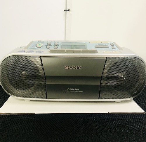 SONY CFD-S01 CD-R/RW AM-FM Radio/Cassette Tape Recorder Boombox ac-dc ...