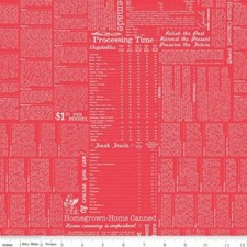 Fat Quarter Riley Blake "Farm Girl Vintage" Canning Red Lori Holt Quilt Cotton
