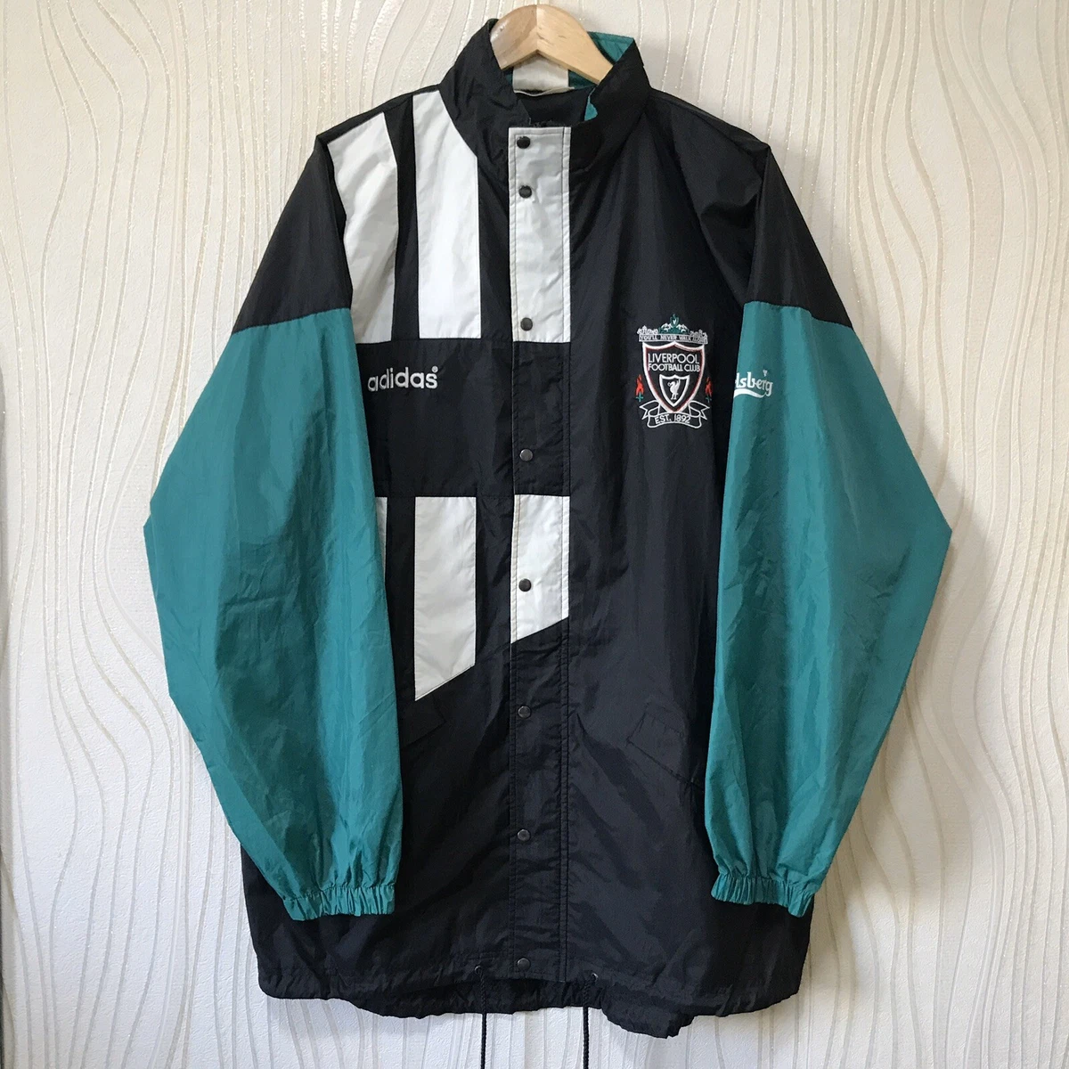 LIVERPOOL 1993 1995 FOOTBALL SOCCER RAIN JACKET ADIDAS VINTAGE