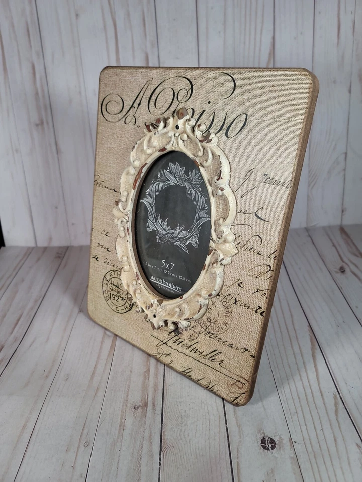 Moldura vintage estilo chique gasto caligrafia ornamentada tom neutro para foto 5x7 - Imagem 2 de 4