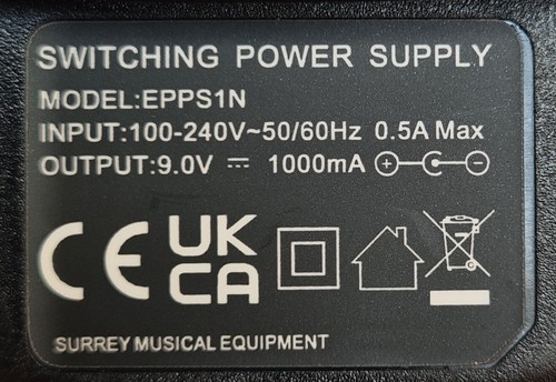 KORG A9600B ALIMENTATORE (2 METRI) ADATTATORE UK 9V - Foto 3 di 3