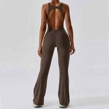 Solid Yoga Jumpsuit One Piece Outfit Fitness Bodysuit Workout Clothes Sportwear