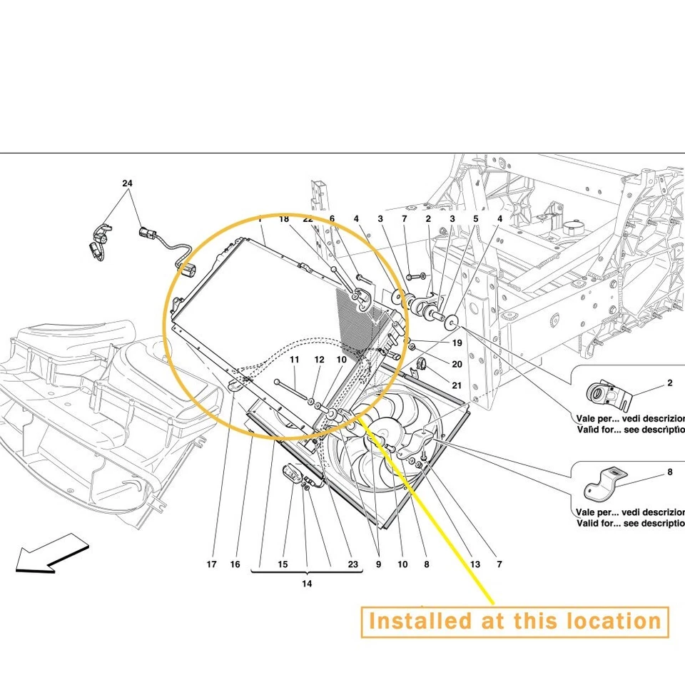 Radiador de agua para Ferrari California OEM: 263702 Foto 2 de 3