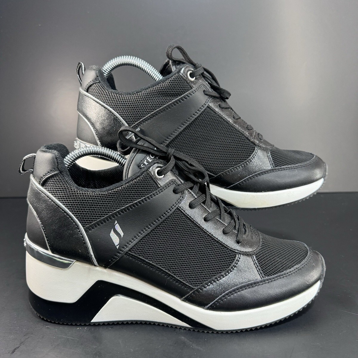 Skechers Street LA Million High N Fly Womens Sneaker Black White Women’s  Size 10