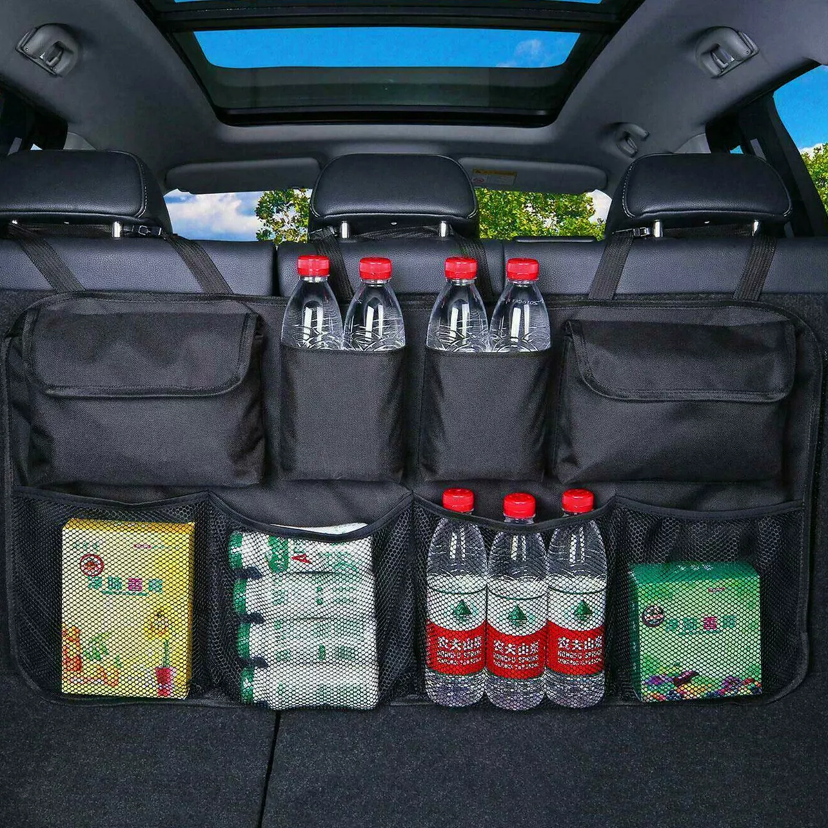 CAR BOOT ORGANISER TIDY BACK SEAT STORAGE BAG HANGING POCKET ACCESSORIES  LARGE