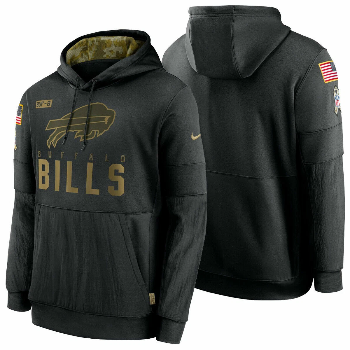 AUTHENTIC Nike Buffalo Bills Men's NFL Salute To Service Hoodie - Black