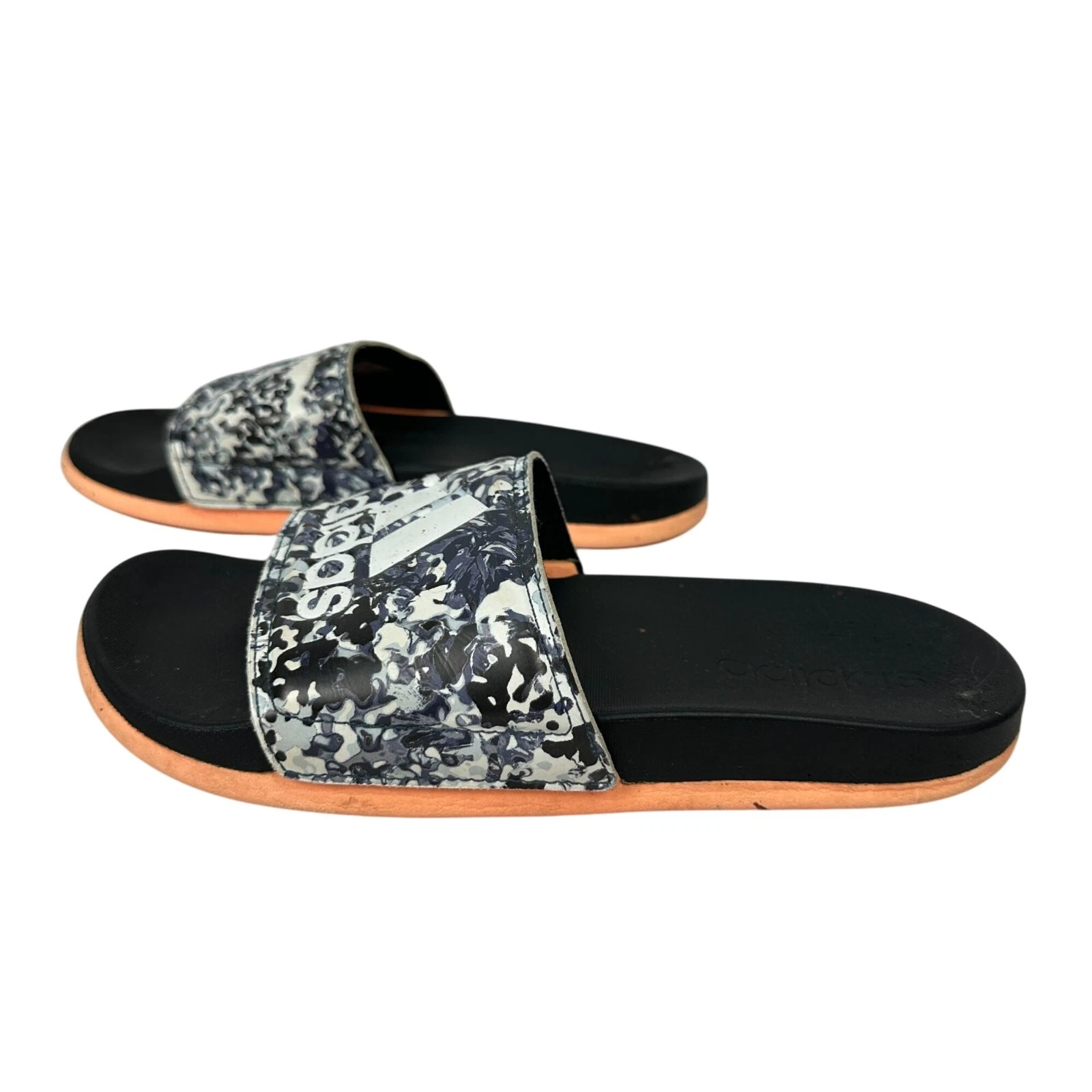 Sandali Adidas donna slide 6 neri design marmo suola gomma vestibilità comoda