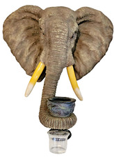 African Elephant Head Sculpture--Wall Sconce-...