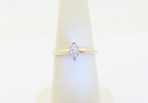 14k Gold Natural Diamond Engagement Rings Marquise Solitaire Real Size 6 R1027 - Picture 5 of 9