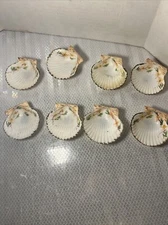 Antique Sea Shell  Hand Painted Salt Dishes  ~ Set Of 8