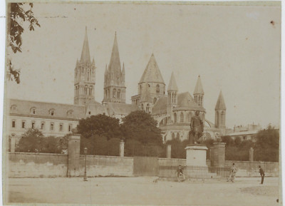 Tirage Vintage Citrate – Église Saint-Étienne De Caen – Vers 1900 – 10x13 Cm
