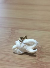 10K Yellow Gold Carved Elephant Head Pendant