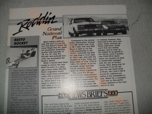VARIOS BUICK GNX GRAN REGALO NACIONAL G.N.X. ANUNCIO/ARTÍCULOS COLOR BLANCO Y NEGRO - Imagen 29 de 85